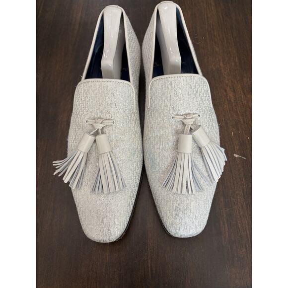 Sebastian Cruz Couture Men’s Silver Slip Sequin Loafers Tassle 40 Size 7.5 $1495 main image 8